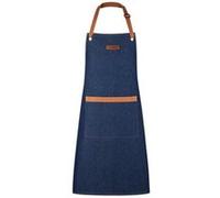 Le Creuset - Tablier Chef 89x76 cm - 100% coton, poches, boucle, réglage sangles - Denim bleu nuit