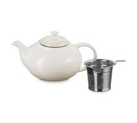 Le Creuset Théière en grès avec infuseur en acier inoxydable, 1,3 l, Meringue