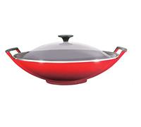 Wok cerise 36 cm couvercle verre sans accessoir…