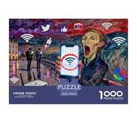 Le Cri Le WiFi est en Panne Puzzle en Bois Imperméable Puzzles De 1000 Pièces pour Adultes Cadeaux Impossible De Décoration pour La Maison