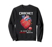 Le Crochet, C'est la façon Dont Mon cœur Bat Knit Heart Knitting Nurses Sweatshirt