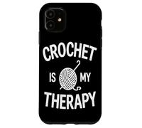 Le Crochet Est Ma Thérapie Yarn Crafting Enthsuiast Crew Coque pour iPhone 11
