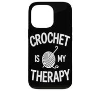 Le Crochet Est Ma Thérapie Yarn Crafting Enthsuiast Crew Coque pour iPhone 13 Pro