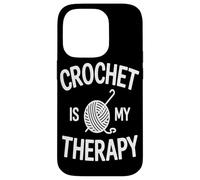 Le Crochet Est Ma Thérapie Yarn Crafting Enthsuiast Crew Coque pour iPhone 14 Pro