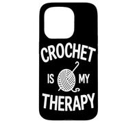 Le Crochet Est Ma Thérapie Yarn Crafting Enthsuiast Crew Coque pour iPhone 15 Pro