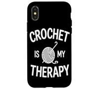Le Crochet Est Ma Thérapie Yarn Crafting Enthsuiast Crew Coque pour iPhone X/XS