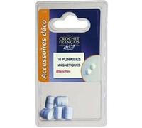 Le crochet francais punaises magnetiques blanc. sachet x10