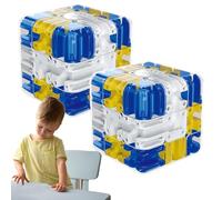 Le Cube Labyrinthe 3D - Qui Transforme La Logique en Plaisir, Jouet D'EntraîNement Spatial De Conscience CéRéBrale pour Soulager Le Stress Et Le DéVeloppement De La Logique (Bleu*2pcs)