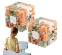 Le Cube Labyrinthe 3D - Qui Transforme La Logique en Plaisir, Jouet D'EntraîNement Spatial De Conscience CéRéBrale pour Soulager Le Stress Et Le DéVeloppement De La Logique (Orange*2pcs)