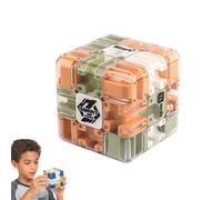 Le Cube Labyrinthe 3D - Qui transforme la logique en Plaisir, Puzzle Cube Labyrinthe à Bille,Convient aux Enfants et aux Adultes (Orange)
