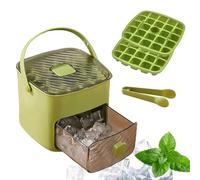 Le Cube Maker, Ice Cube Maker Machine, 48 Compartiments Bac À Glaçons avec Couvercle et Bac, Réutilisablefor Mini-moules À Glaçons de Qualité Alimentaire Réfrigérateur - Boissons, Whisky(vert)
