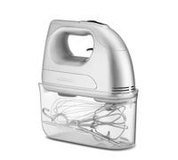 Le Cuisinart Power Advantage est un batteur à main à 7 vitesses avec fouet ballon, crochets à pâte et batteurs en acier inoxydable. Son moteur 200W et son étui de rangement offrent praticité