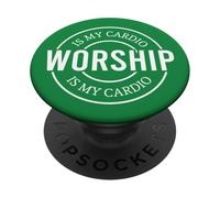 Le culte est Mon Dieu Cardio chrétien Hommes Femmes chrétiens PopSockets PopGrip Adhésif