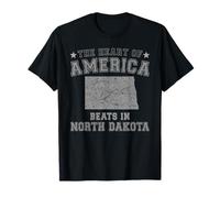 Le cœur de l'Amérique Bat dans l'État américain du Dakota du Nord USA T-Shirt