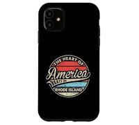 Le cœur de l'Amérique Bat dans l'État américain rétro du Rhode Island Coque pour iPhone 11
