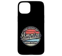 Le cœur de l'Amérique Bat dans l'État américain rétro du Rhode Island Coque pour iPhone 15 Plus