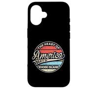 Le cœur de l'Amérique Bat dans l'État américain rétro du Rhode Island Coque pour iPhone 16
