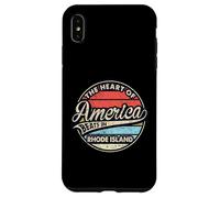 Le cœur de l'Amérique Bat dans l'État américain rétro du Rhode Island Coque pour iPhone XS Max