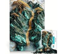 Le Cœur d'or de la Montagne Puzzle Difficile pour Adultes 1000 Pièces Renforce la mémoire, soulage Le Stress, Bords de qualité supérieure, pièce d'art 38x26cm