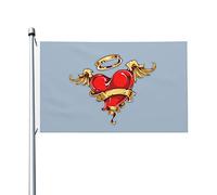 Le Cœur D'Un Ange Bannière Colorée Drapeaux Décoratif Durable Drapeaux De Jardin Décoration Pour Balcon Pelouse Porche 90X152Cm