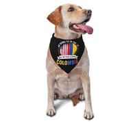 Le Cœur Patriotique Colombien-Américain Est Inspiré du Drapeau Colombien. Triangle pour Chiens Polyester Foulard pour Chien Ajustable Chiens Bandana Foulards Petite, Moyenne Et Grande Taille
