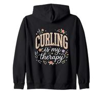 Le Curling est ma thérapie Floral Boho Sweat à Capuche
