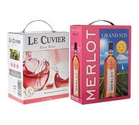 Le Cuvier Vin de Table MVDPCE 3 L & Grand Sud - Merlot Vin Rosé du Pays d'Oc, France - Bag in Box 3l (1 x 3 L)