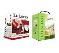 Le Cuvier - Vin Rouge doux en Bag-in-box 3L (1 x 3L) & Alexander Steinbach - Vin Blanc Riesling BIB Bag in Box (1 x 3 l)