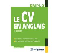 Le CV en anglais Les règles à respecter pays par pays - Valérie Lachenaud - Studyrama Eds - broché - Guide