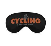 Le cyclisme me rend heureux Masque de sommeil avec sangle réglable Soft Eye Cover Blackout Blindfold for Travel Relax Nap