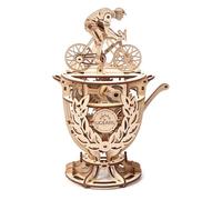 Le Cycliste ? Automate mécanique en bois à assembler brown TU