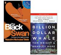 Le cygne noir, l'impact du hautement improbable de Nassim Nicholas Taleb et Billion Dollar Whale de Tom Wright, ensemble de 2 livres
