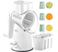 Le D Affaires 5 en 1 Râpe à Fromage Rotative Trancheuse à Légumes, Râpe à Fromage à Manivelle, Hachoir à Aliments Kitchen Artifact 5 en 1, Râpe à Fromage Rotativ, White-3