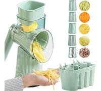 Le D Affaires 5 en 1 Râpe à Fromage Rotative Trancheuse à Légumes, Râpe à Fromage à Manivelle, Hachoir à Aliments Kitchen Artifact 5 en 1, Râpe à Fromage Rotativ, Green-5