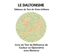 LE DALTONISME Tableaux de Test de Vision Ishihara Livre de Test de Déficience de Couleur en Optométrie avec Numéros: Diagrammes de Plaques pour ... Opticien Optométriste Ophtalmologue