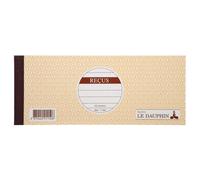 Lot de 10 Carnet à souche RECUS 22,5x9, 50 feuillets