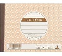 LE DAUPHIN Lot de 10 Carnets bon autocopiant 10,5 x 13,5 cm 50 feuillets autocopiants dupli