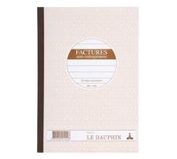 Le Dauphin - Réf. 1242D - 1 manifold FACTURE MICRO-ENTREPRENEUR - papier autocopiant - duplicata (1 original et 1 copie) - 50 feuillets - format 21 x 14,8 cm - couverture vernie