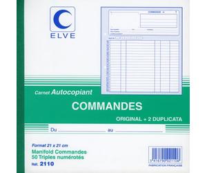 LE DAUPHIN Manifold COMMANDES 210 x 210 mm 50 Feuillets Tripli