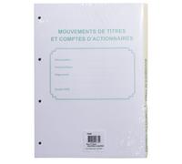 LE DAUPHIN Recharge numérotée/perforée 58 feuillets unis blanc, épaisseur du papier 90g, avec gardes titrées pour classeurs Mouvements de titres, list