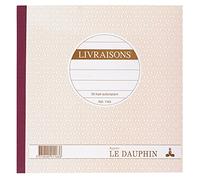 Le Dauphin - Réf. 1163D - Lot de 5 manifolds LIVRAISONS - papier autocopiant - triplicata (1 original et 2 copies) - 50 feuilles - format 21 x 21 cm - couverture vernie