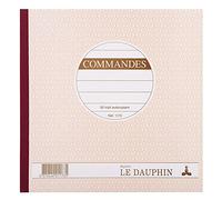 Le Dauphin - Réf. 1173D - Lot de 5 manifolds COMMANDES - papier autocopiant - triplicata (1 original et 2 copies) - 50 feuilles - format 21 x 21 cm - couverture vernie