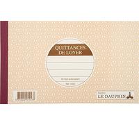 Le Dauphin Carnet Quittance De Loyer À Souche 12,5x21cm 50 Feuillets Autocopiants Tripli