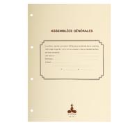 Le Dauphin - Réf. 2721D - Recharge numérotée/perforée 100 feuillets unis 90g, avec gardes pour classeurs juridiques Assemblées Générales, conseil d'administration, livres journal et d'inventaire - A4