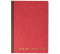 Le Dauphin - Réf. 3931D - 1 Piqûre - Dimensions 29,7 X 21 cm - Format A4 - Recettes-dépenses - 80 pages - Couverture souple en carte lustrée de couleurs aléatoires : jaune, vert, rouge, vert