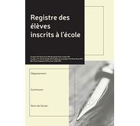 Le Dauphin - Réf. 53931D - 1 Registre des élèves inscrits à l'école - Dimensions 29,7 x 21 cm - 377 noms - 56 pages - 5 fiches annuelles des effectifs en fin de registre - Couverture noire/jaune