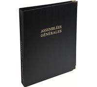 Le Dauphin - Réf. 921D Classeur noir ASSEMBLEE GENERALE - Premium, coins dorés - 4 anneaux - dos 37 mm - couverture plastique, intérieur papier. Livré avec recharge 100 feuillets numérotés - A4