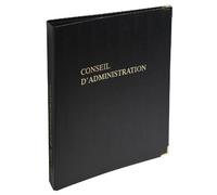 Le Dauphin - Réf. 922D Classeur noir CONSEIL D'ADMINISTRATION - Premium coins dorés, 4 anneaux, dos 37 mm, couverture plastique, intérieur papier. Livré avec recharge 100 feuillets numérotés - A4
