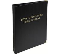 Le Dauphin - Réf. 928D Classeur LIVRE INVENTAIRE et LIVRE JOURNAL, Premium, coins dorés, 4 anneaux, avec recharge 100 feuillets numérotés livre inventaire+50 feuillets numérotés livre journal-A4