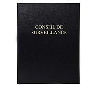 Le Dauphin - Réf. 941D Classeur juridique noir CONSEIL DE SURVEILLANCE - dos 37 mm - 4 anneaux - couverture plastique, intérieur papier livré avec recharge 100 feuillets numérotés - Format A4